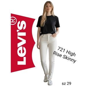 Levi's White Denim 721 High Rise Skinny Jeans
